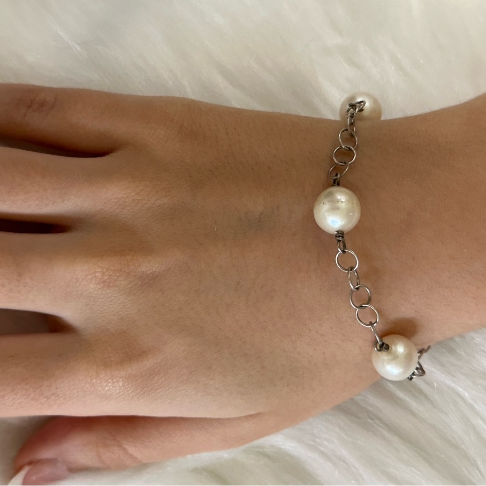 925 sterling silver freshwater Pearl  Bracelet​